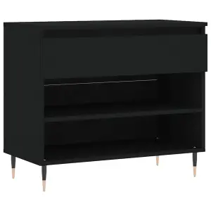 Berkfield Shoe Cabinet Black 70x36x60 cm Engineered Wood