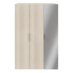 GoodHome Atomia Freestanding Matt oak effect Chipboard Mirrored Triple Wardrobe (H)2250mm (W)1000mm (D)580mm