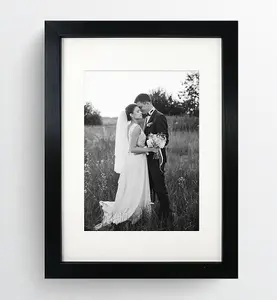 PF&A Oxford Black A4 Picture Frame for A5 Print (Soft Cream Mount)