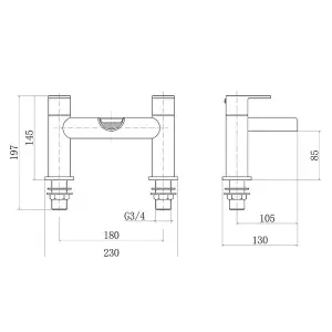 Rinse Bathrooms Modern Bathroom Tub Monobloc Bath Filler Mixer Chrome Brass Double Lever