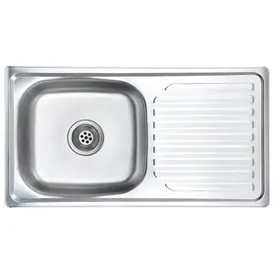 Berkfield Kitchen Sink with Strainer and Trap Stainless Steel