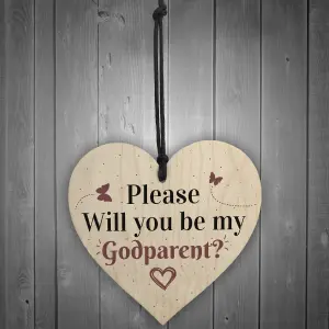 Red Ocean Handmade Godparent Asking Gift For Christening Special Keepsake Friendship Godmother Godfather Sign