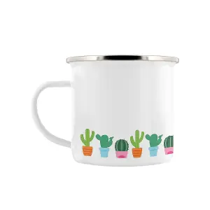 Grindstore Little Pots Of Prickles Enamel Mug White (One Size)