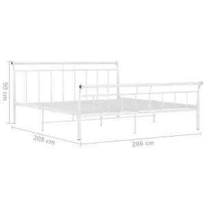 Berkfield Bed Frame White Metal 200x200 cm