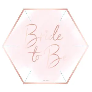 Amscan Team Bride Paper Hexagon Party Plates (Pack of 8) Pink (One Size)