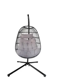 Alivio Hanging Egg Chair Basket Chair with Cushion Swing Egg Chair for Indoor Outdoor Patio Garden 202 x 129 x 68cm