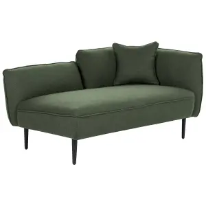 Right Hand Boucle Chaise Lounge Dark Green CHEVANNES