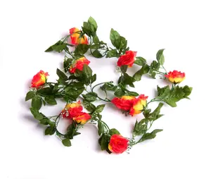 Best Artificial 7ft Red-Yellow Silk Rose Garland decoration - perfect from home, office or events