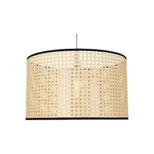 First Choice Lighting Set of 2 Woven 40cm Wicker Easy Fit Pendant Shades