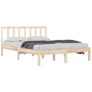 Berkfield Bed Frame Solid Wood Pine 120x190 cm 4FT Small Double