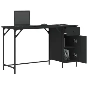 Berkfield Computer Desk Black 131x48x75 cm Engineered Wood