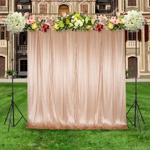 3x3 M Ice Silk Backdrop Curtain Photography Scenery for Christmas Events Decor, Rose Gold