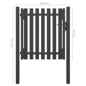 Berkfield Garden Fence Gate Steel 1x1.25 m Anthracite