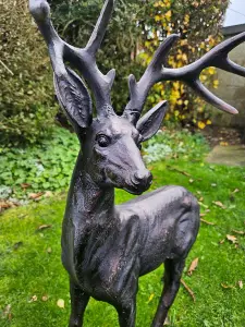 Standing Stag Buck Ornament cast from Aluminium Large