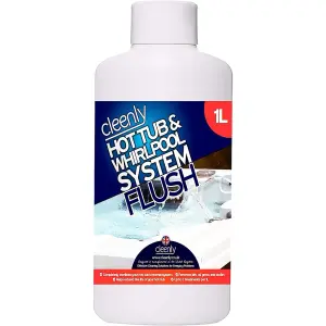 Cleenly Hot Tub & Whirlpool System Flush - Removes Dirt, Grime & Biolfilm - Sterilises and Deeply Clean 1L