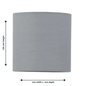 First Choice Lighting Grey Textured Cotton 15.5cm Table Lamp Shade