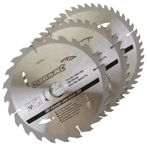 Silverline (690459) TCT Circular Saw Blades 24 40 48T 3pk 210 x 30 - 25 16mm