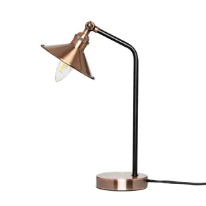 Inlight Bureau Brushed Satin Antique Copper effect Table lamp