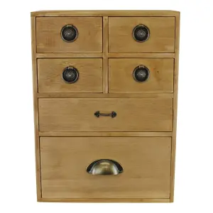 6 Drawer Storage Cabinet, Assorted Size Drawers