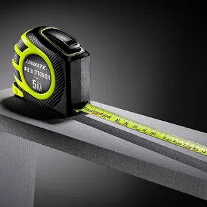 Unilite MT5M4SL 5 Metre Heavy Duty Tape Measure - 19mm Wide Blade - Impact Resistant TPR Coated - Auto Self Lock