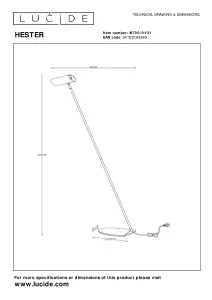 Lucide Hester Modern Floor Reading Lamp - 1xGU10 - White