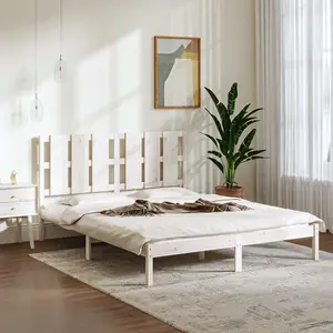 Berkfield Bed Frame White Solid Wood Pine 160x200 cm