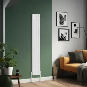 Right Radiators 1600x272 mm Vertical Double Flat Panel Designer Radiator White