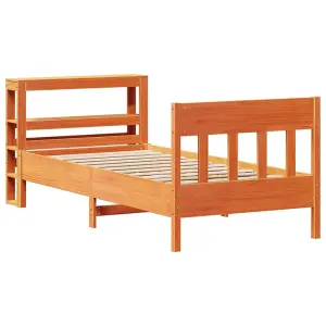 Berkfield Bed Frame without Mattress Wax Brown 90x200 cm Solid Wood Pine