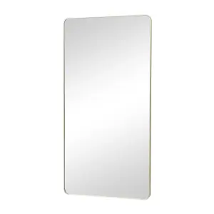 Melody Maison Large Gold Curved Framed Wall / Leaner Mirror 160cm x 80cm