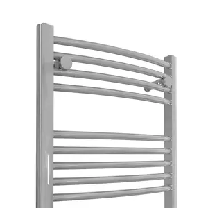 Right Radiators Electric Heated Towel Rail Radiator Curved Pre-filled Designer Ladder Warmer Chrome 1100x500 mm