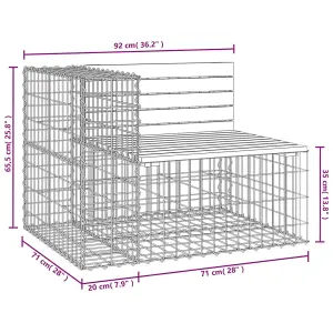 Berkfield Garden Bench Gabion Design 92x71x65.5 cm Solid Wood Pine