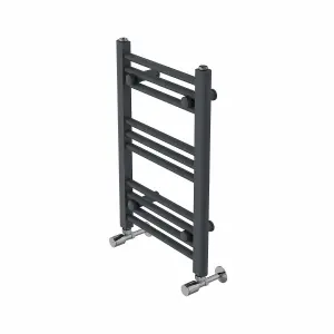 Rinse Modern Bathroom Heated Towel Rail Ladder Radiator 600x400mm Straight for Bathroom Kitchen Anthracite