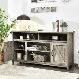 Costway TV Stand for TVs Up to 65" Modern TV Cabinet Media Console Table w/ Barn Doors