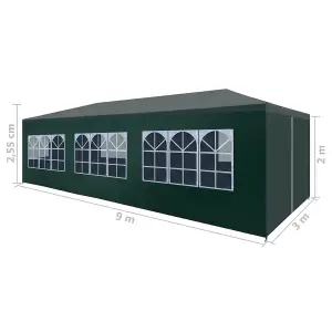 Berkfield Party Tent 3x9 m Green