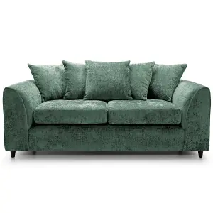 Monaco Chenille Fabric 3 Seater sofa  Green