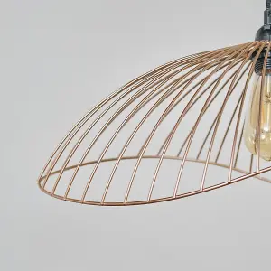 ValueLights Covelas Wavy Wire Design Easy Fit Ceiling Pendant Light Shade In Copper Metal Finish