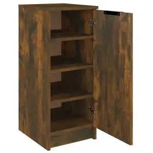 Berkfield Shoe Cabinet Smoked Oak 30x35x70 cm Engineered Wood