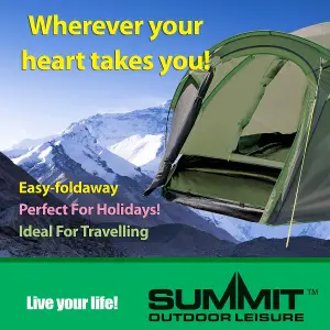 Green Four Person Tent Double Skin Dome-Summit, Camping, Holiday