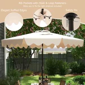 Costway 9 FT Patio Umbrella Outdoor Heavy-Duty 2-Tier Market Table Umbrella