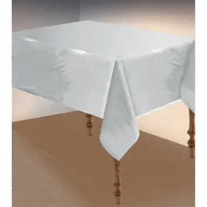 Bristol Novelty Metallic Table Cover Silver (135x270cm)