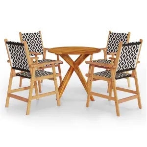 5 Piece Garden Dining Set Solid Wood Acacia