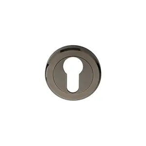 50mm Euro Profile Round Escutcheon Beveled Edge Concealed Fix Black Nickel