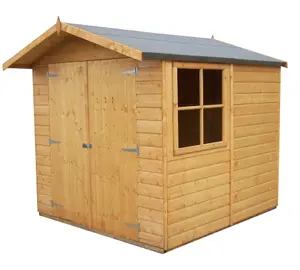 Shire Alderney 7x7 ft Apex Wooden 2 door Shed with floor & 1 window