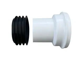 Straight WC Toilet Pan Connector 4'' (100mm/110mm) - Toilet Seal, Rigid Waste Pipe Connector Pan Connector. FREE DELIVERY