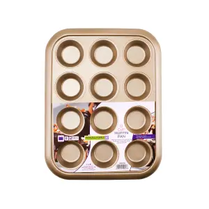 Royalford 12 Cup Premium Non-Stick Muffin Tray, Aluminium Build