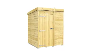 5 x 5 Feet Pent Shed - Single Door Without Windows - Wood - L147 x W158 x H201 cm