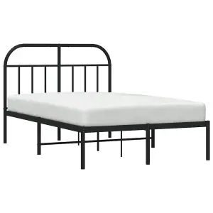 Berkfield Metal Bed Frame with Headboard Black 120x200 cm