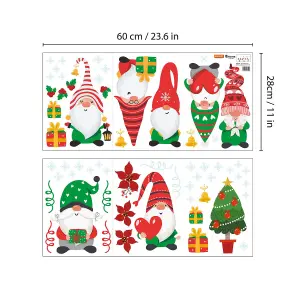 Walplus Xmas Gnomes and Snowflakes Window Clings Rooms Décor