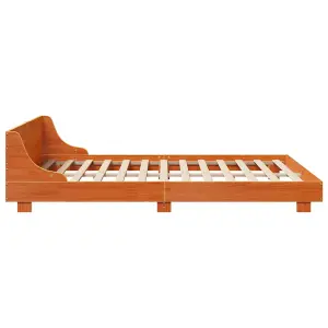 Berkfield Bed Frame without Mattress Wax Brown 120x200 cm Solid Wood Pine