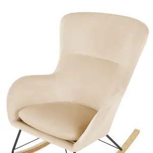 Rocking Chair ELLAN Velvet Beige